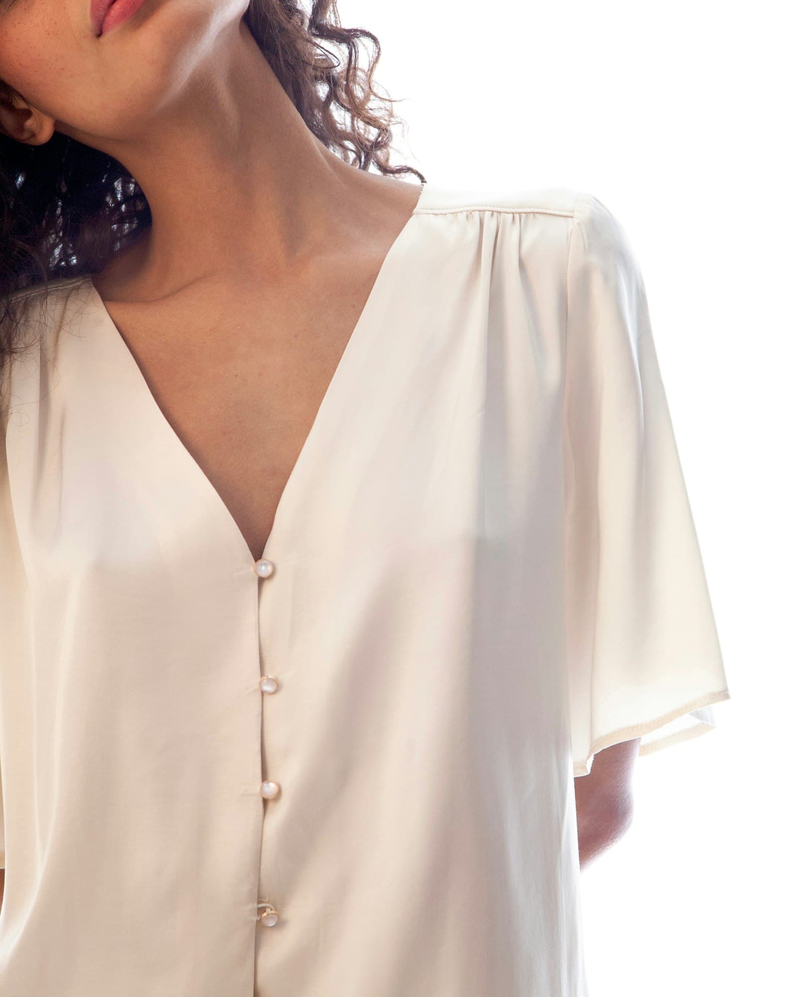 Áo kiểu tay phồng chiffon
